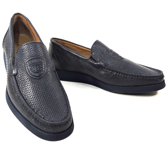 BALDININI 🇮🇹 MEN'S BLUE SOFT LEATHER FLAT SUMMER LOAFERS